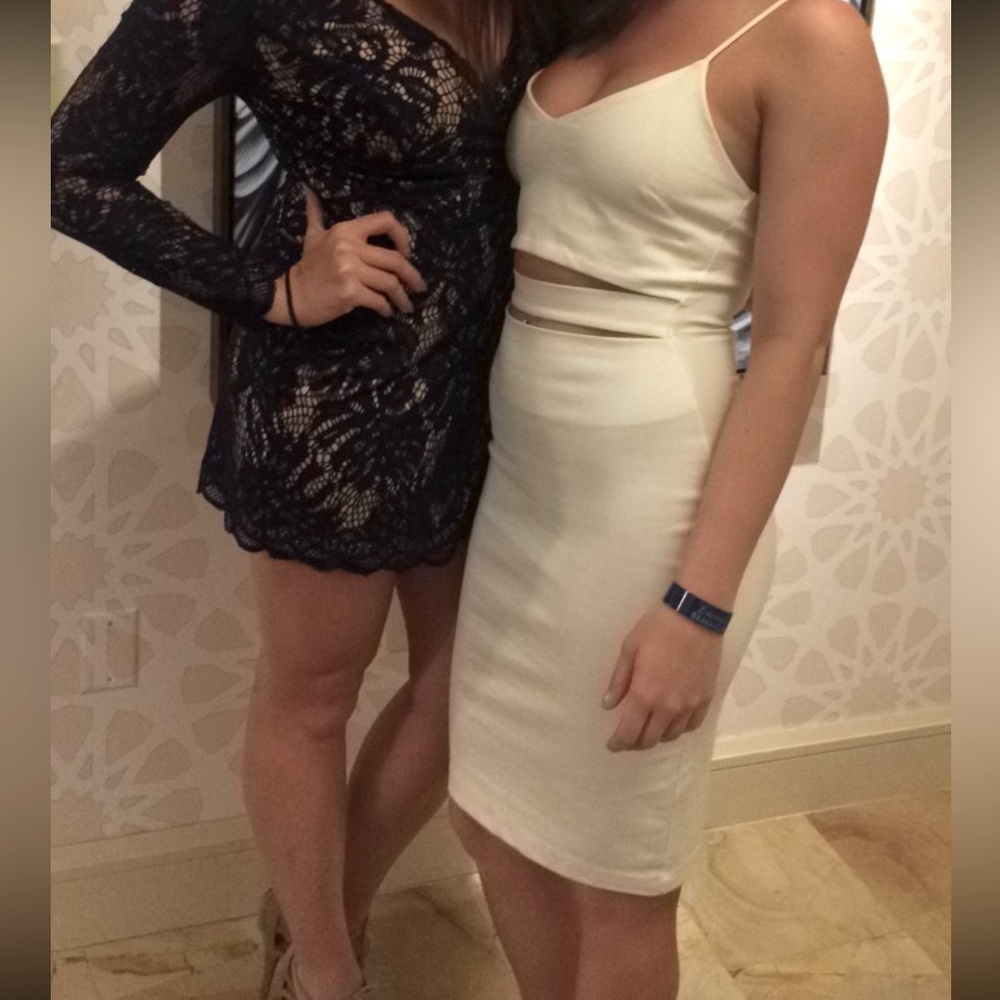 White Cutout Stretch Dress